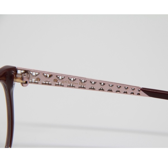 New DIOR DIORAMAO2 E63 Burgundy Pink Eyeglasses - Picture 7 of 14